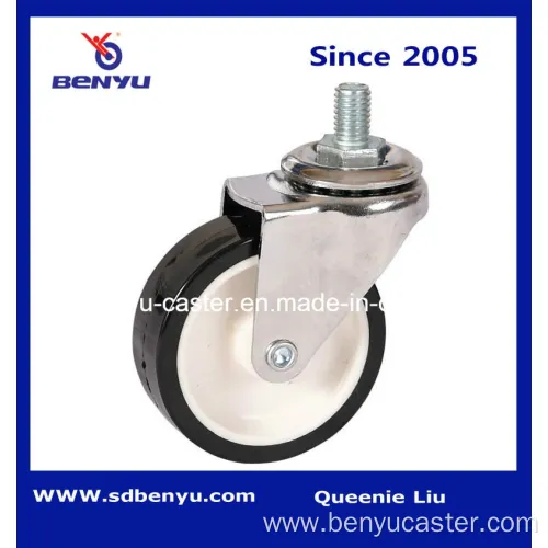 Swivel Caster with Black Wheel for Industrial Use